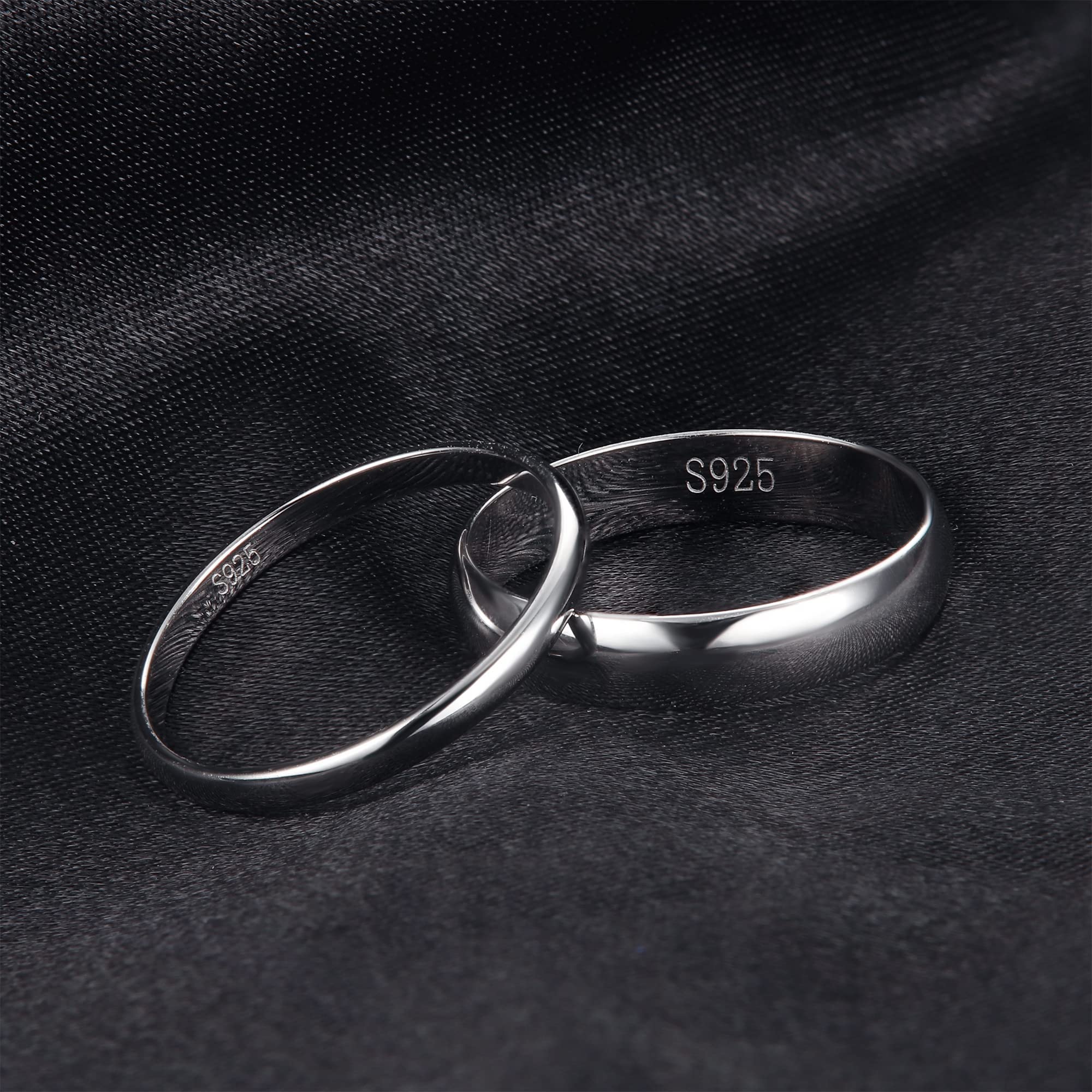 Diamday Anello Argento 925 per Donna Uomo - Fedine Fidanzamento Semplice Ferma Mignolo - FEDI Nuziali Anniversario Gioielli Regali - Größe 12-24 2/4MM