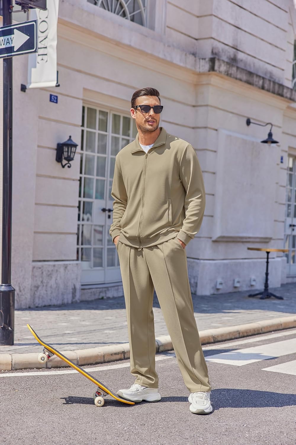 COOFANDY Men's Casual Sweatsuit 2 Piece Athletic Full Zip Tracksuit Jacquard Jogging Set Fashion Jackets And Pants Outfit - Image 6