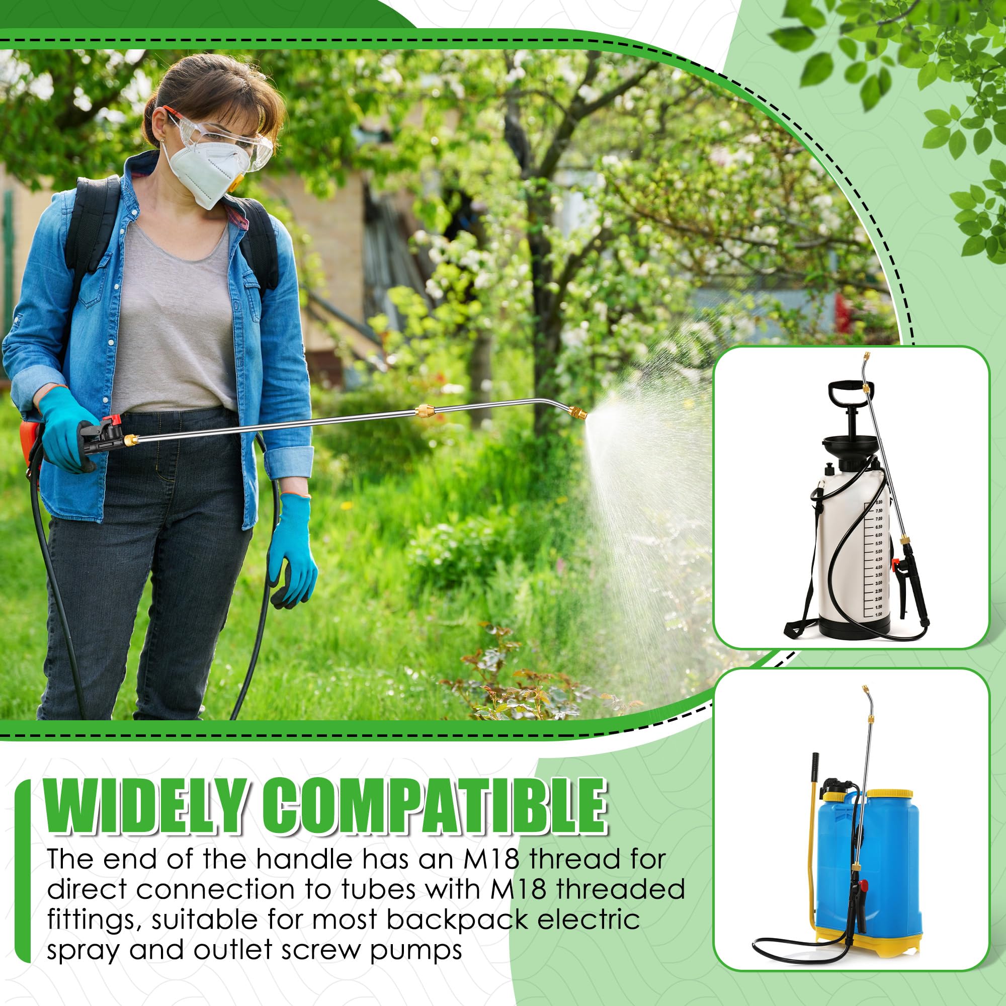 Enhon Pump Action Pressure Sprayer Wand universal, Retractable 29