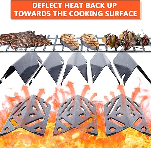 Miniatura 3 de QuliMetal 66795 Barras aromatizantes y deflector de calor 66040 para Weber Genesis II 300 LX 300 Series, Genesis II E-310 E-315 S-335 Parrilla,