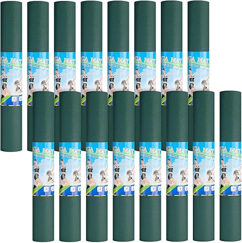 Miniatura 12 de Funtery Alfombrilla de yoga de 0.118 in de grosor, alfombrilla de entrenamiento antideslizante para mujeres, gimnasio, hogar, yoga, pilates Verde