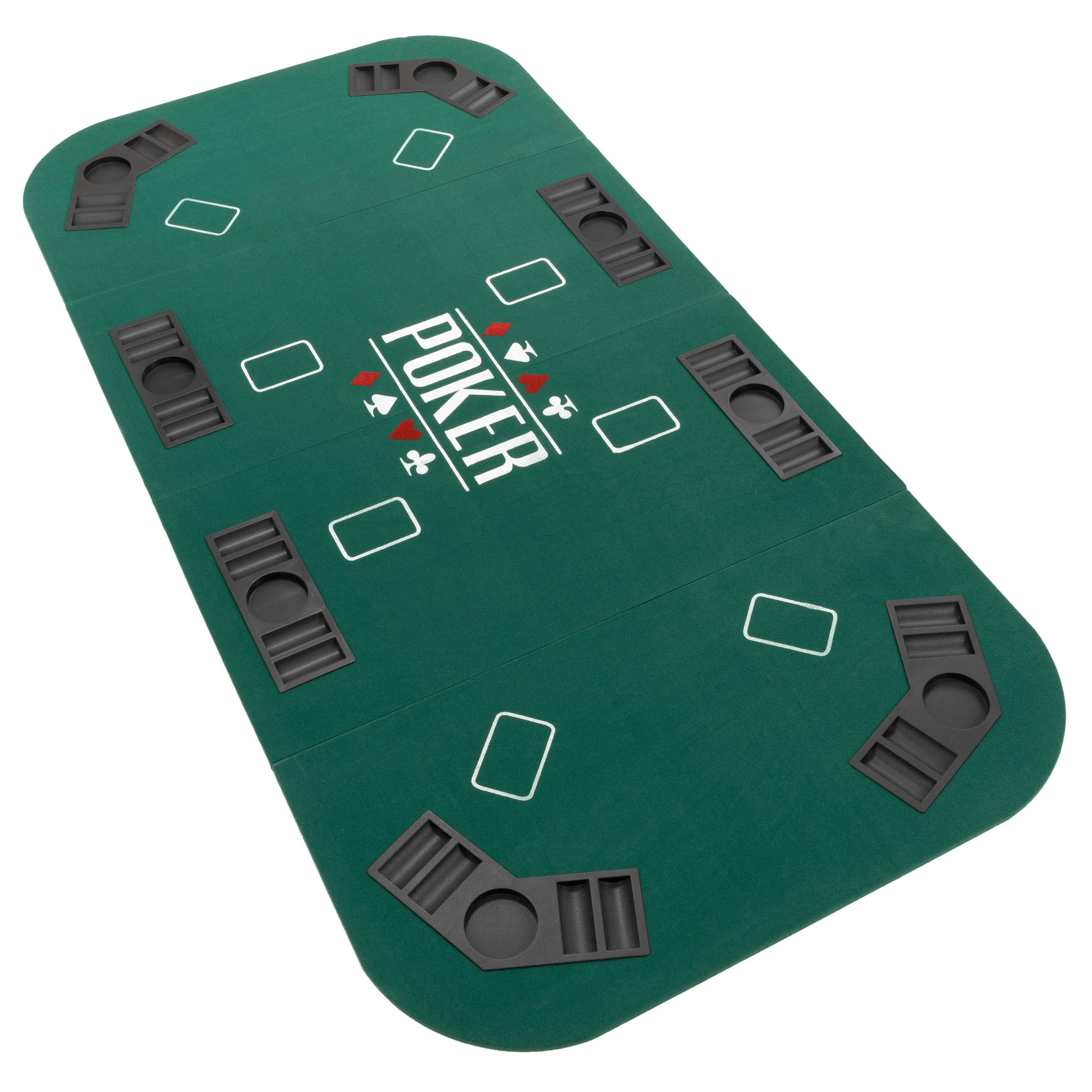 Faltbare Tischauflage Casino Pokertisch Pokerauflage Holzverstärkt 200 x 90 cm Chiptray Getränkehalter Black Jack Texas Holdem