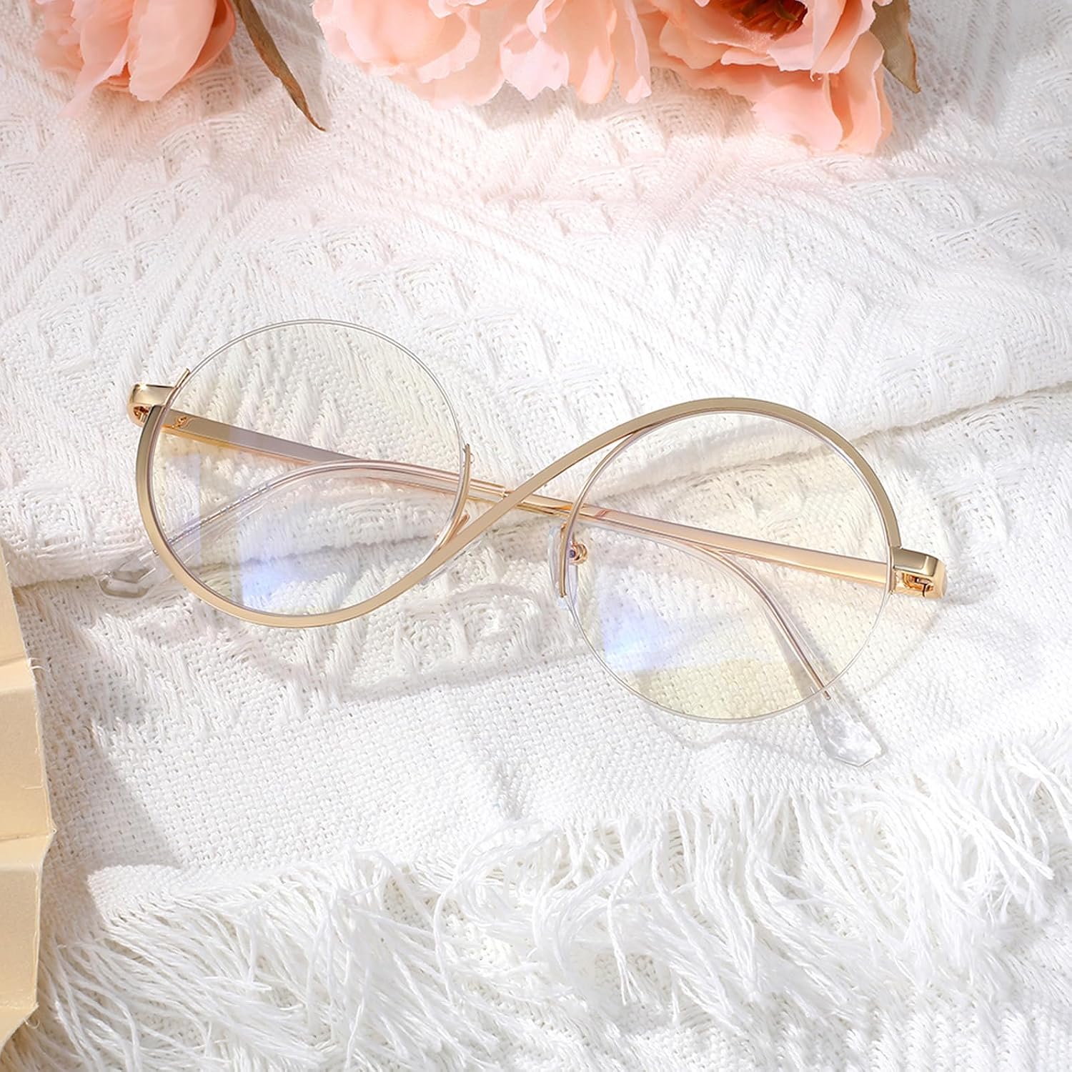Round Reading Glasses for Women Men with Spring Hinge Multicolor Metal Frame Blue Light Blocking Womens Readers