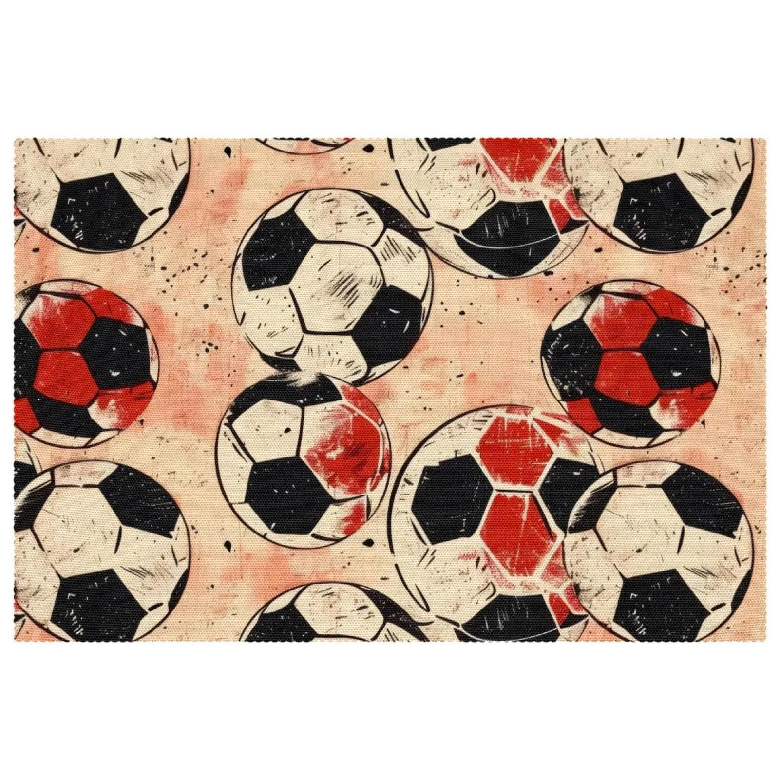 Set de table football pour soirée match entre amis tapis de table noir et rouge