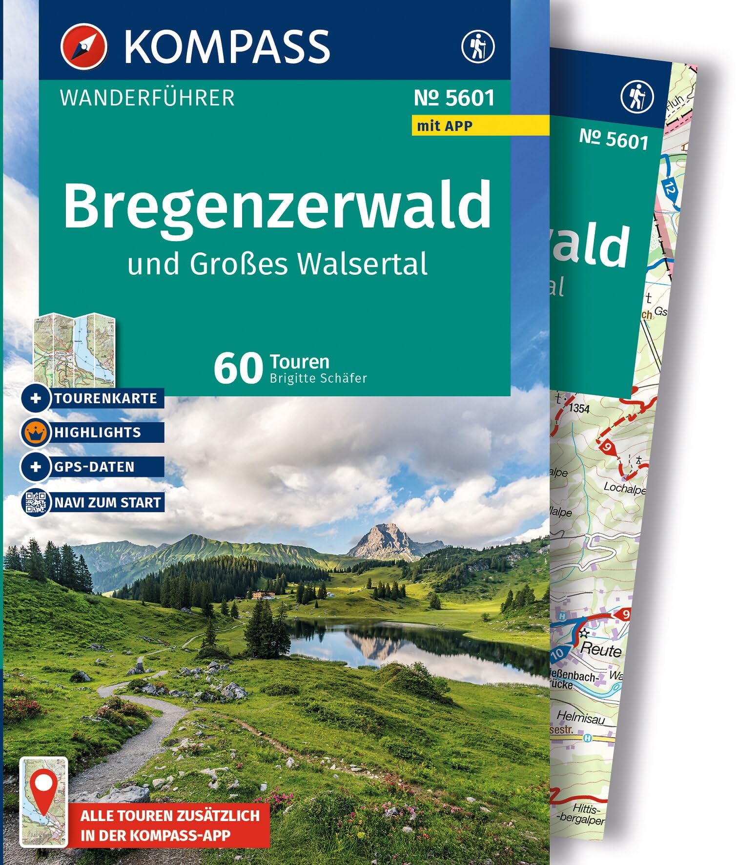 KOMPASS Wanderführer Bregenzerwald und Großes Walsertal, 60 Touren mit Extra-Tourenkarte: mit Touren und GPS-Daten in der KOMPASS-App
