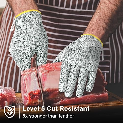 Miniatura 2 de JPP Guantes de corte de alta calidad, resistentes a los cortes, guantes de corte protectores de grado alimenticio CE nivel 5, transpirables,