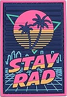 Vista 1 de Parche de PVC Stay Rad – Parche Morale PVC – Parches Cyberpunk – Parches geniales – Parches retro – Parches de los años 80 para chaquetas