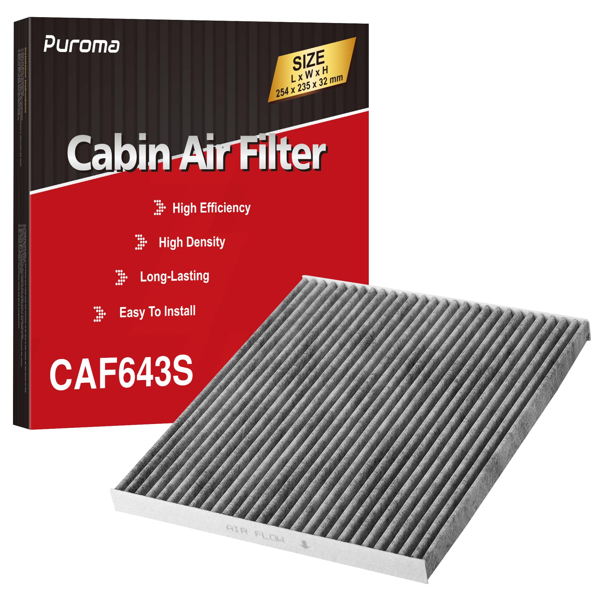 Puroma Cabin Air Filter with Activated Carbon, Replacement for CF11643, Compatible with Audi A3/Q3/S3/TT Quattro, Atlas, GTI, Golf, Jetta, Tiguan