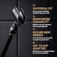 Vista 5 de Universal Microphone Clip Holder, Comes with 5/8" Male to 3/8" Female Screw Adapter Suitable for Handheld Microphones, 2-Pack