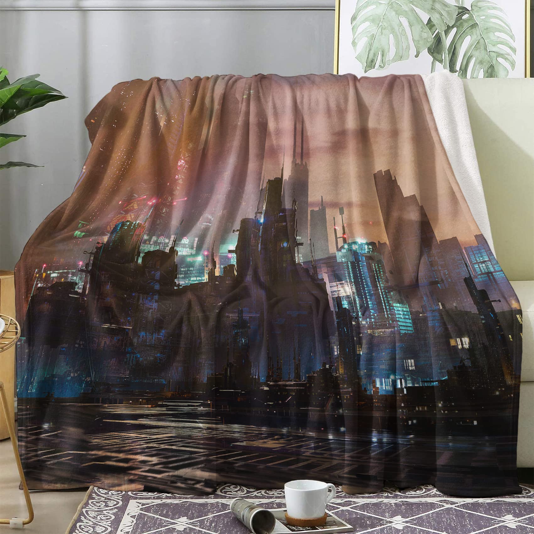 Plaid steampunk couverture polaire pour stopper le froid nocturne sur lit 2 personnes grande taille