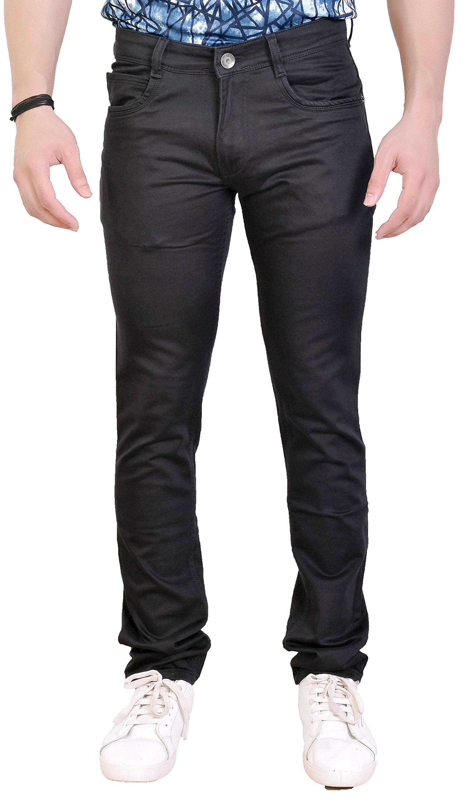 Basilio Cotton Knitted Fabric Stretchable Denim Regular Fit Mid Rise Jeans Pant for Men