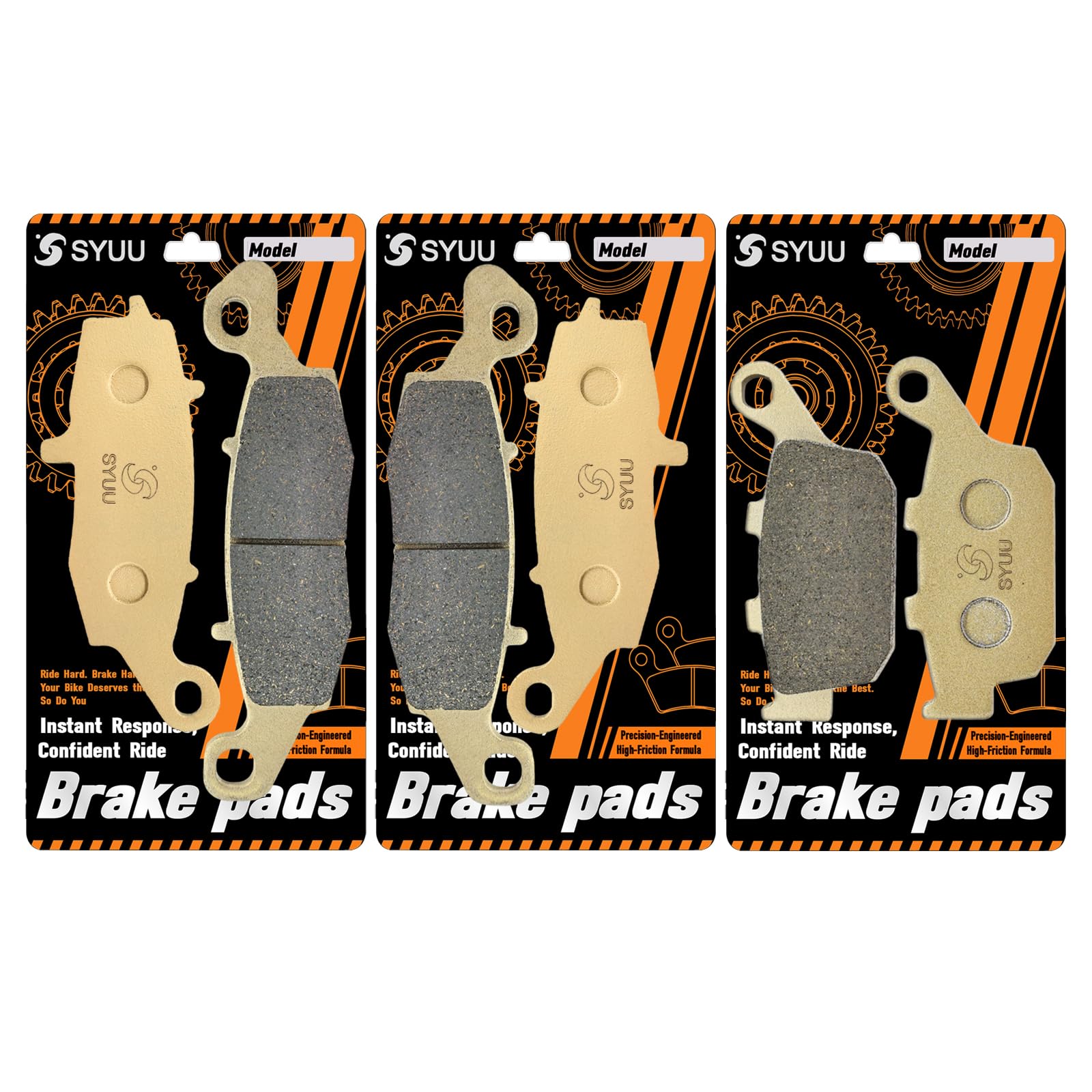 S SYUU Pastiglie Freno Anteriore e Posteriore per moto Compatibili con Suzuki SFV 650 K9/L0/L1 Gladius 2009 2010 2011 2012 2013 2014 2015 SV 650 2016 2017 per tour motocistici FA229F FA231F FA496R