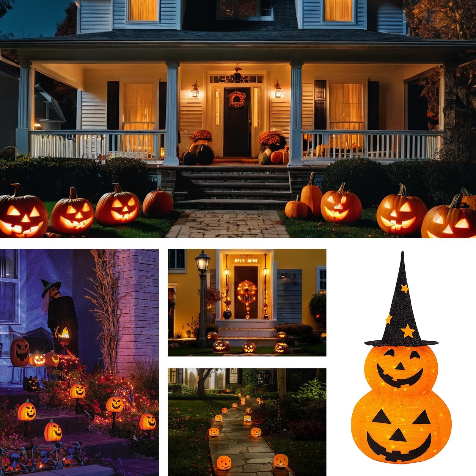 Świecąca Dynia Halloweenowa Jesienna Dekoracja Na Ganek | Jesienna Dekoracja Dla właścicieli domu najemców do salonu sypialni ogrodu balkonu tarasu domowego biura