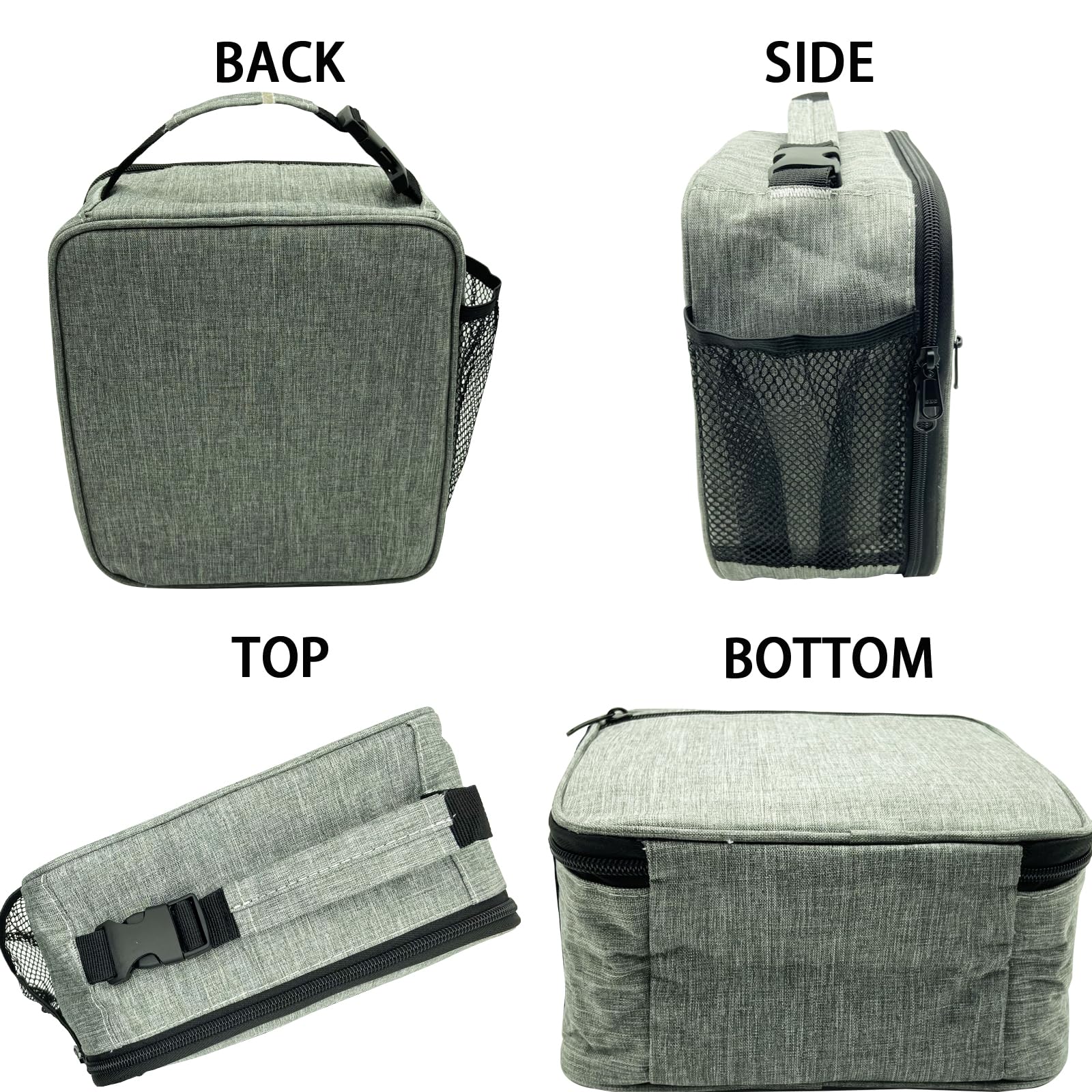 Kulle Lonchera para niños, lonchera aislada para niños y niñas, lonchera congelable, lonchera reutilizable para la escuela, el trabajo, al aire libre (gris)