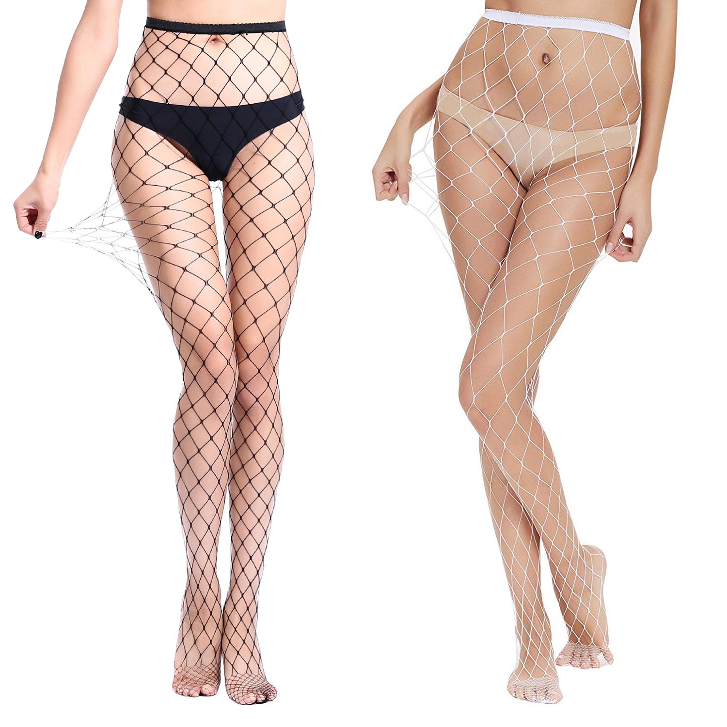 Ypser Fishnet Tights Mesh Stockings Sparkle Rhinestone Glittering Net Pantyhose