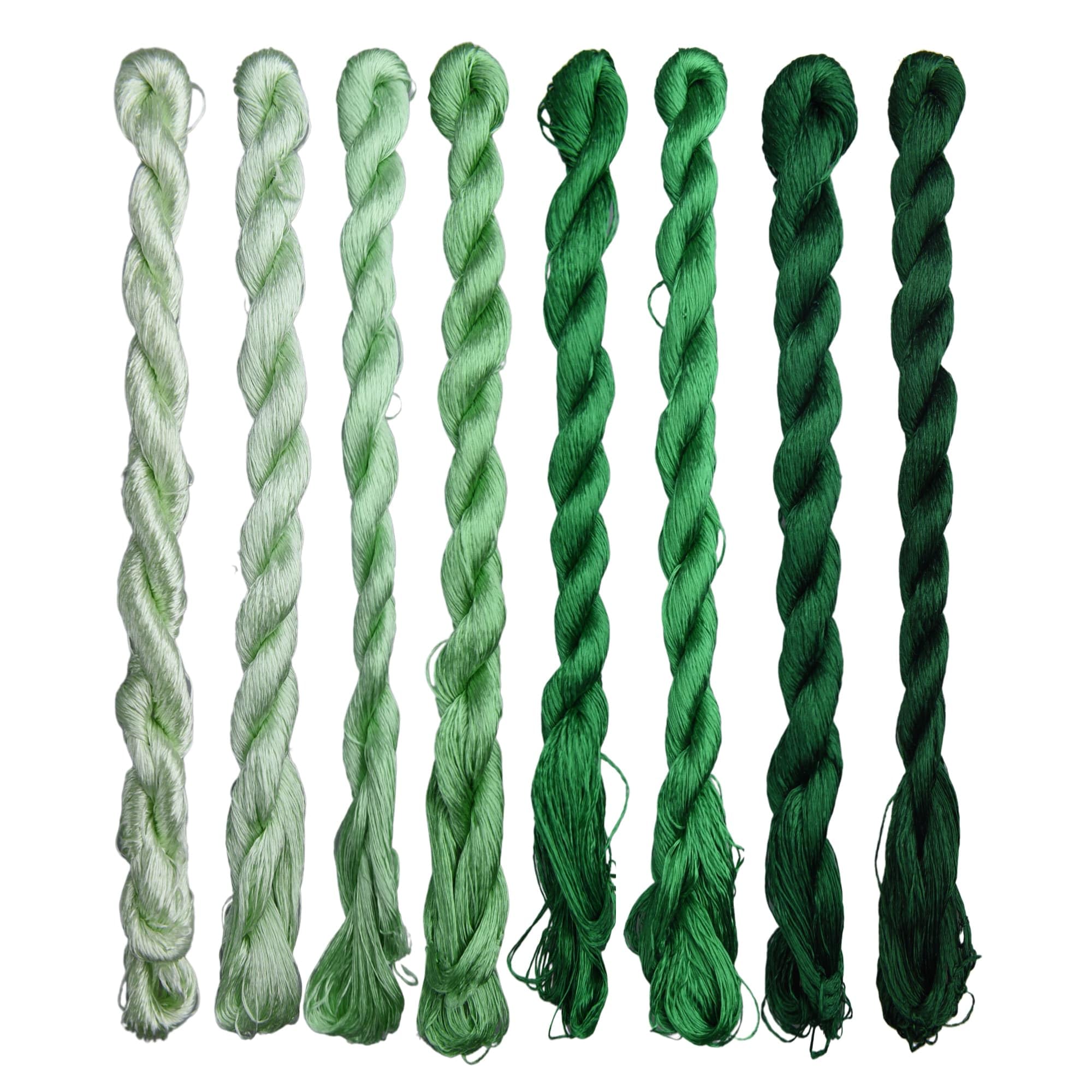 MINGGUXIUYI Natural 100% Silk Thread, Handmade Embroidery Thread, Silk Embroidery Thread 880 Metres, 8 Colors (71)