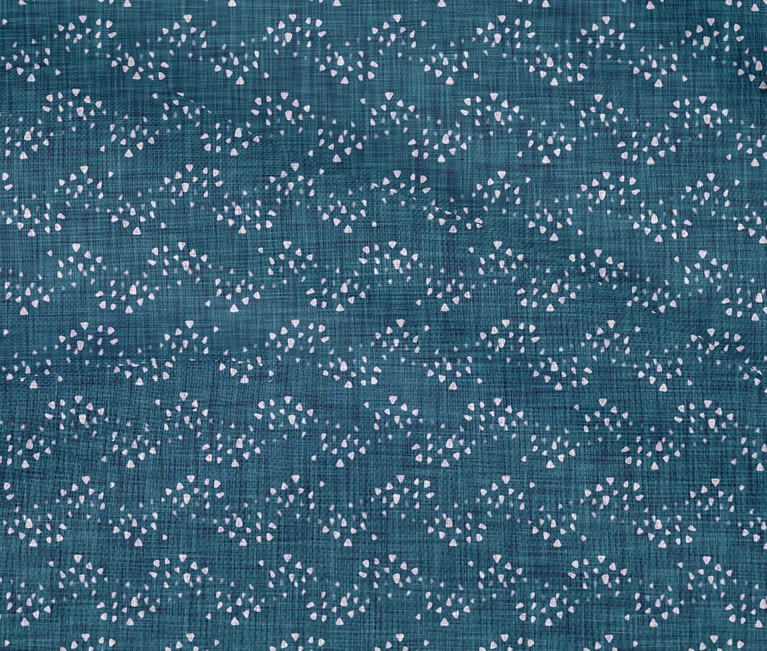 oneOone Cotton Flex Blue Fabric Block Craft Projects Decor Fabric Printed by The Yard 40 Inch Wide-XO