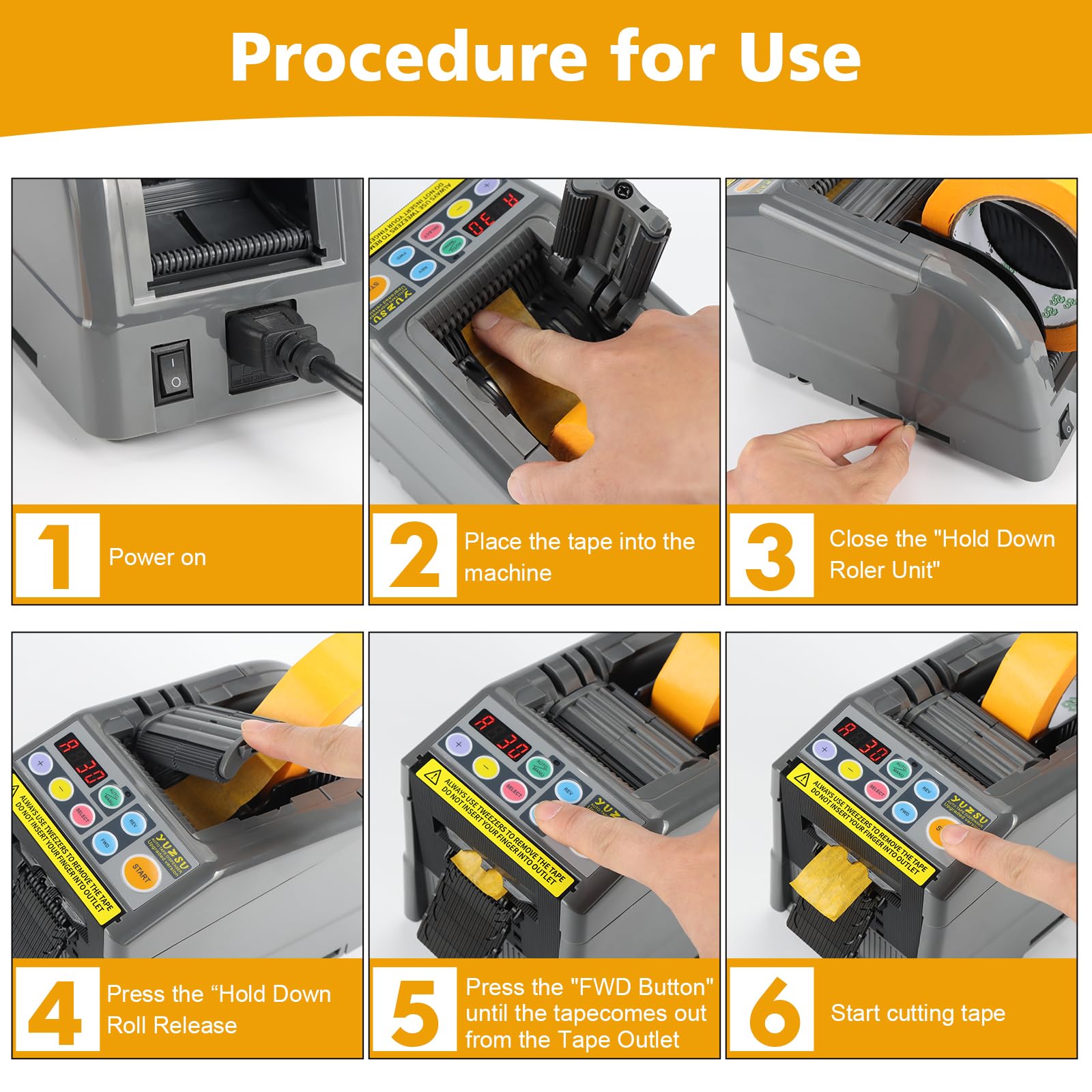 Amazon.co.jp: YUZSU 2025 電動テープカッター 、スマート自動テープ