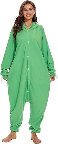 Miniatura 3 de Pijama unisex de animales, disfraz de Halloween, disfraz de dibujos animados para fiestas (ojo ABIG-L), verde oscuro, Verde oscuro