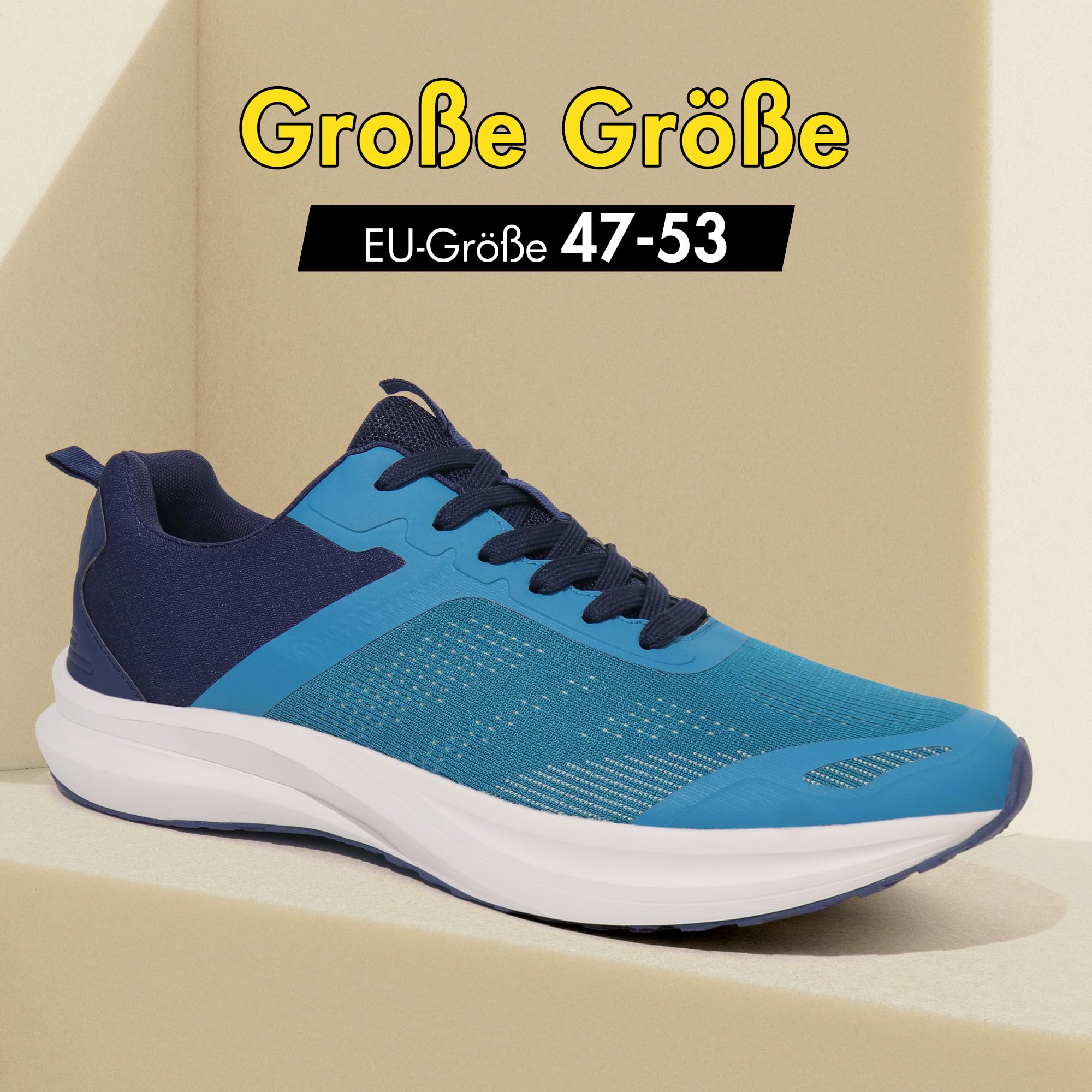 Hawkwell Herren-Straßenlaufschuhe in Übergröße, Wander-Sneaker, EU-Größe 47 48 49 50 51 52 53