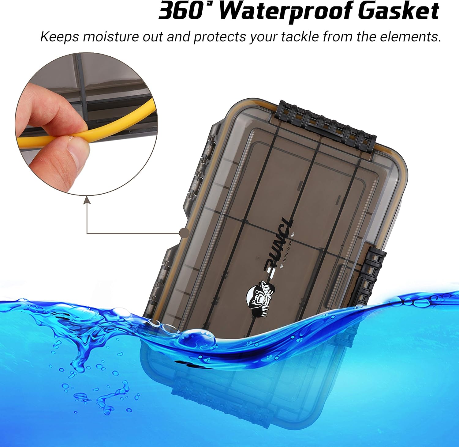 RUNCL Fishing Tackle Box Waterproof, Tackle Storage Organizer with Removable Dividers, Sun Protection Function, Thicker Frame with Secure-Locking Latches Lure Box for Freshwater Saltwater(Pack of 2) : Sports & Outdoors
