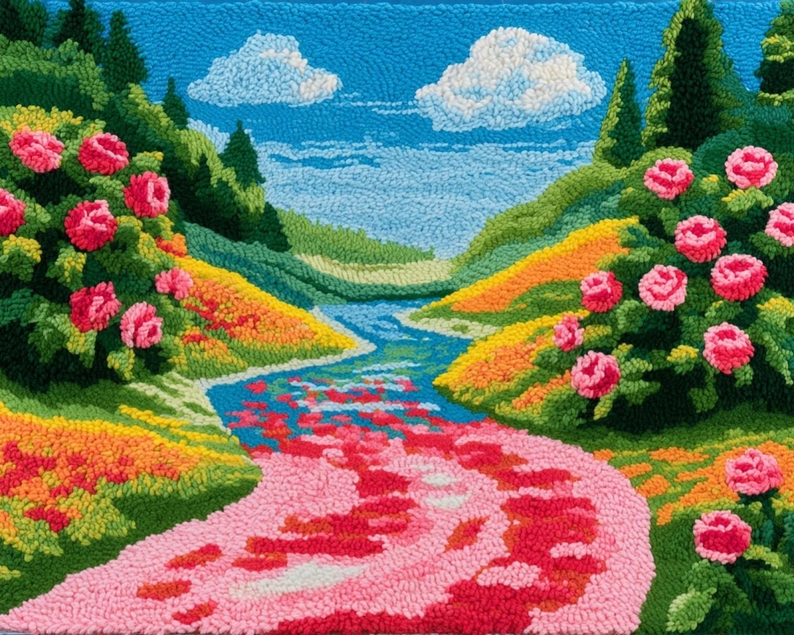 Wallphantom Rug Making Kit for Adults Beginners,Stream Roses
