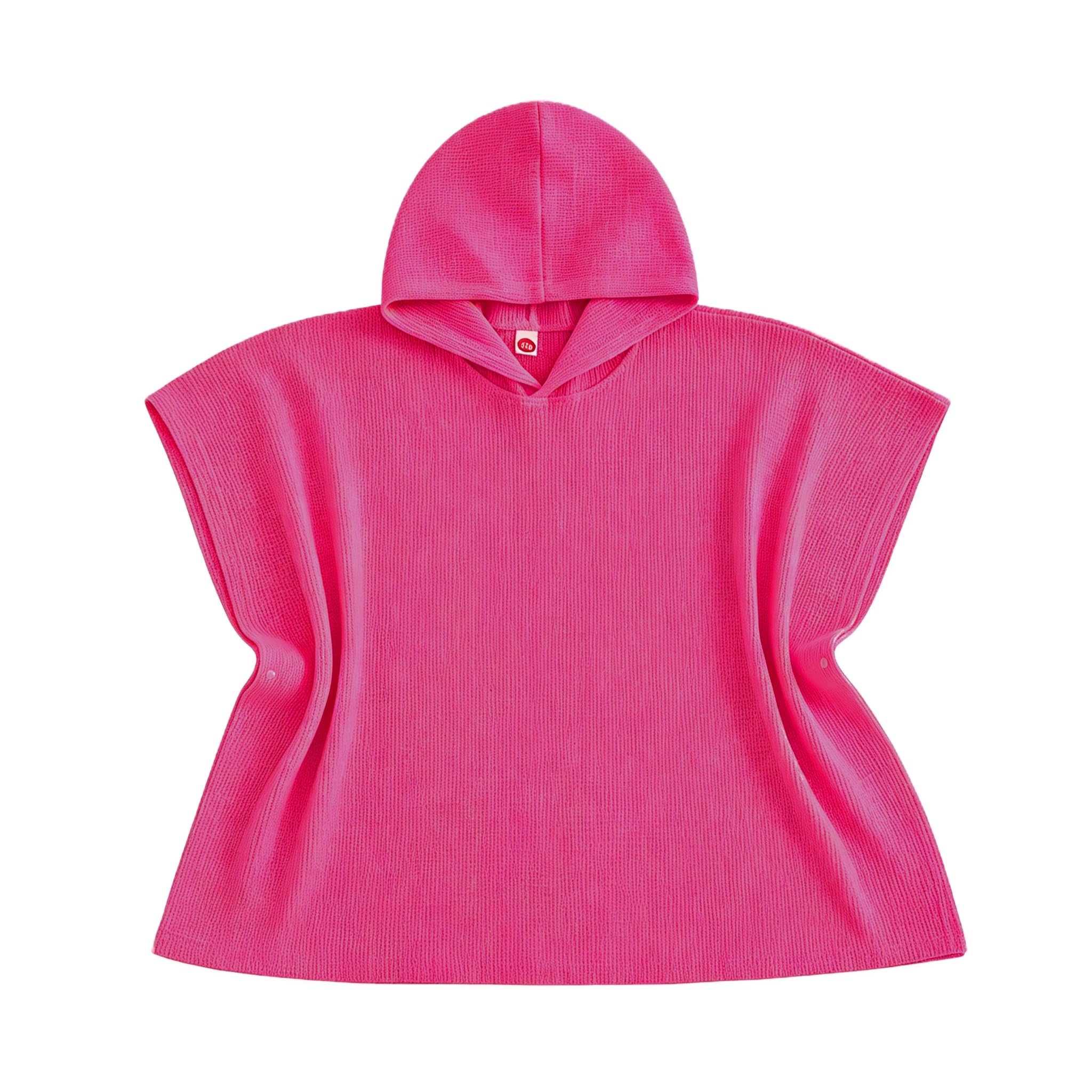 Geagodelia Hooded Swimming Poncho Towels for Kids Toddler Baby Boys Girls Waffle Fabric Soft Changing Robe Towel Beach Cover Up (Hot Pink, 2-3 Years)