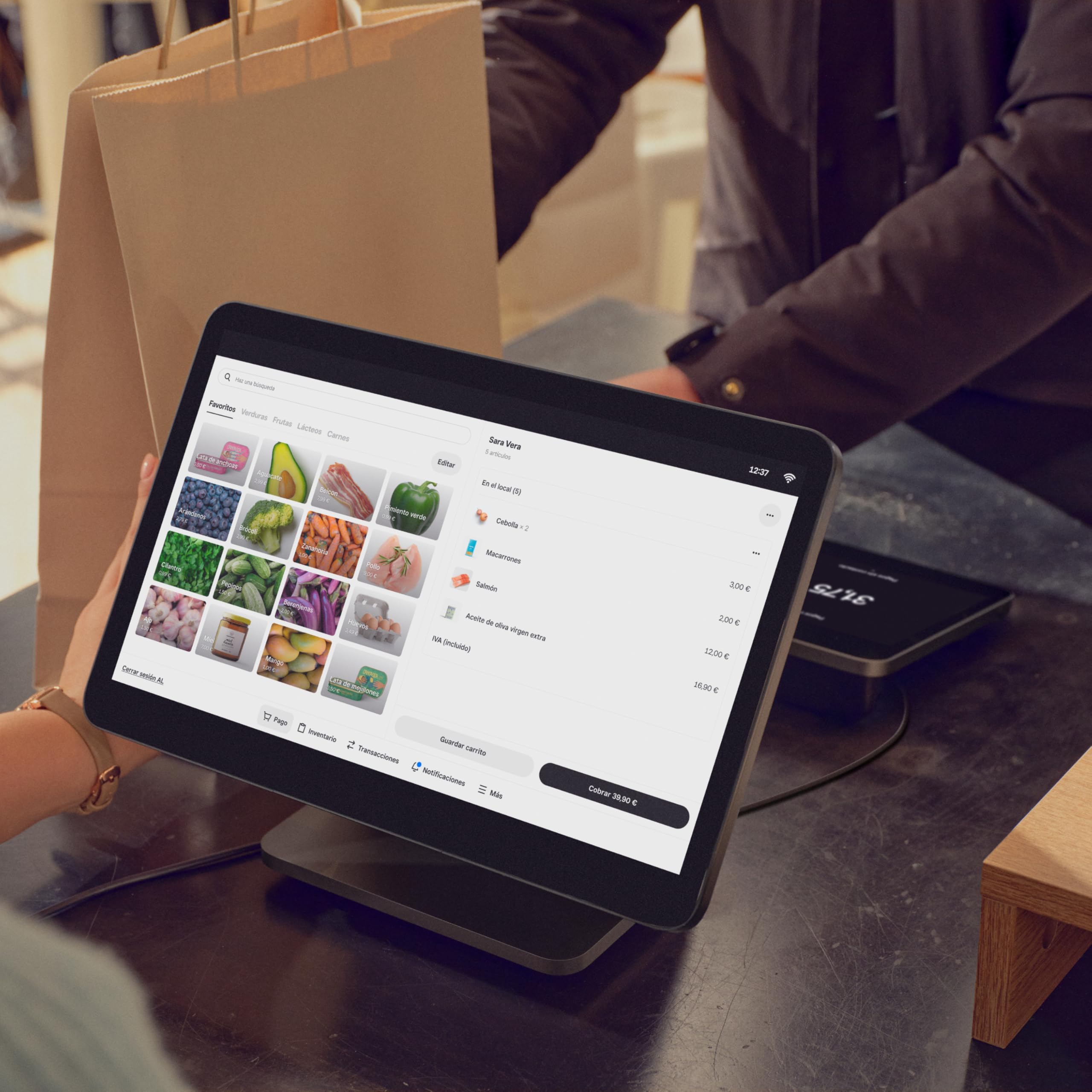 Square Register (Versión ES) 2ª generación | TPV táctil Todo en uno con datáfono Integrado, Software de Caja y pagos en un Solo Dispositivo