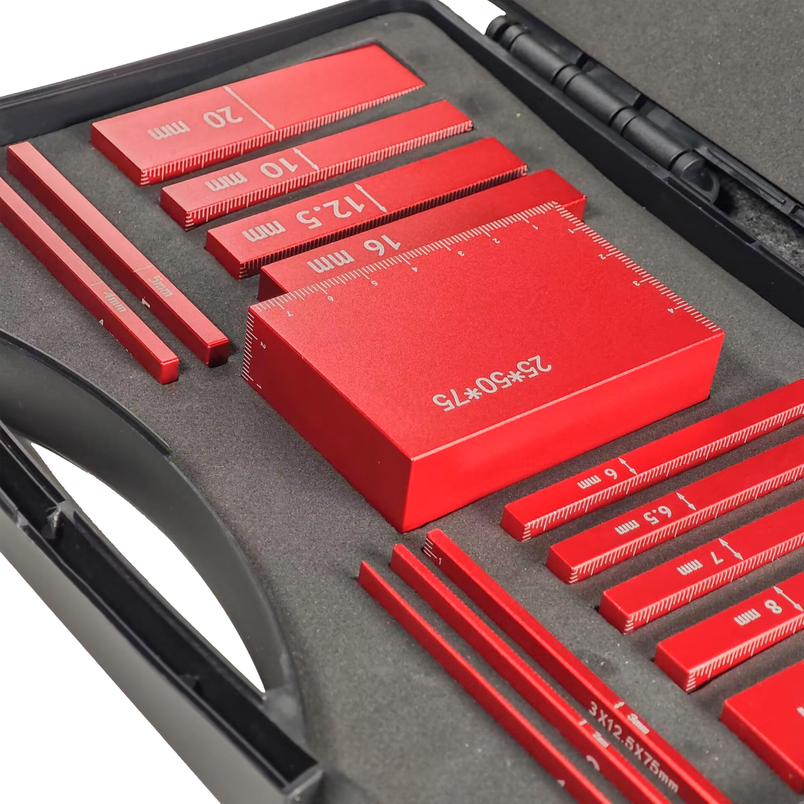 Setup Blocks Height Gauge Set, Fast Measurement Installed Stacked Woodworking Height Gauge Set Aluminum Alloy Adjustable For Construction