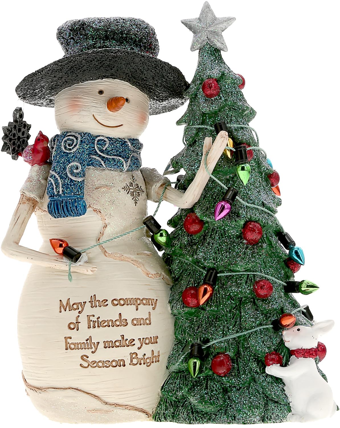 Pavilion - Figura de muñeco de nieve de 5 pulgadas, estatua esculpida pintada a mano, árbol decorativo de muñeco de nieve, decoración de invierno, decoración de árbol de Navidad, 1 unidad
