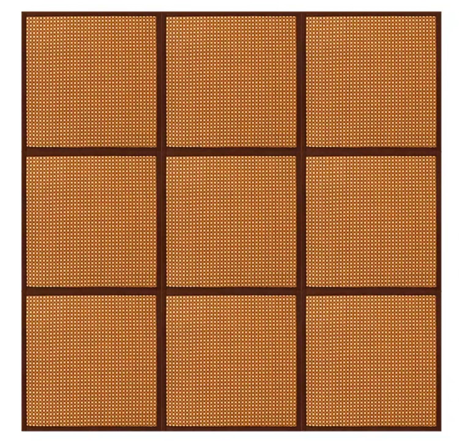 Tapis De Sol Tatami Japonais Pliable Rotin Rotin Tapis De Couchage D'été, Pad Coussin Frais D'été Non Glissant, Chambre à Coucher De Salon Rampant(Size:9 piece 180x180cm/70.9x70.9in,Color:brun clair)