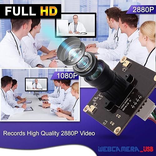 Miniatura 7 de Módulo de cámara USB de gran angular de 13 MP con micrófono para computadora 100 grados sin distorsión lente cámara web mini UVC USB2.0 PC cámara