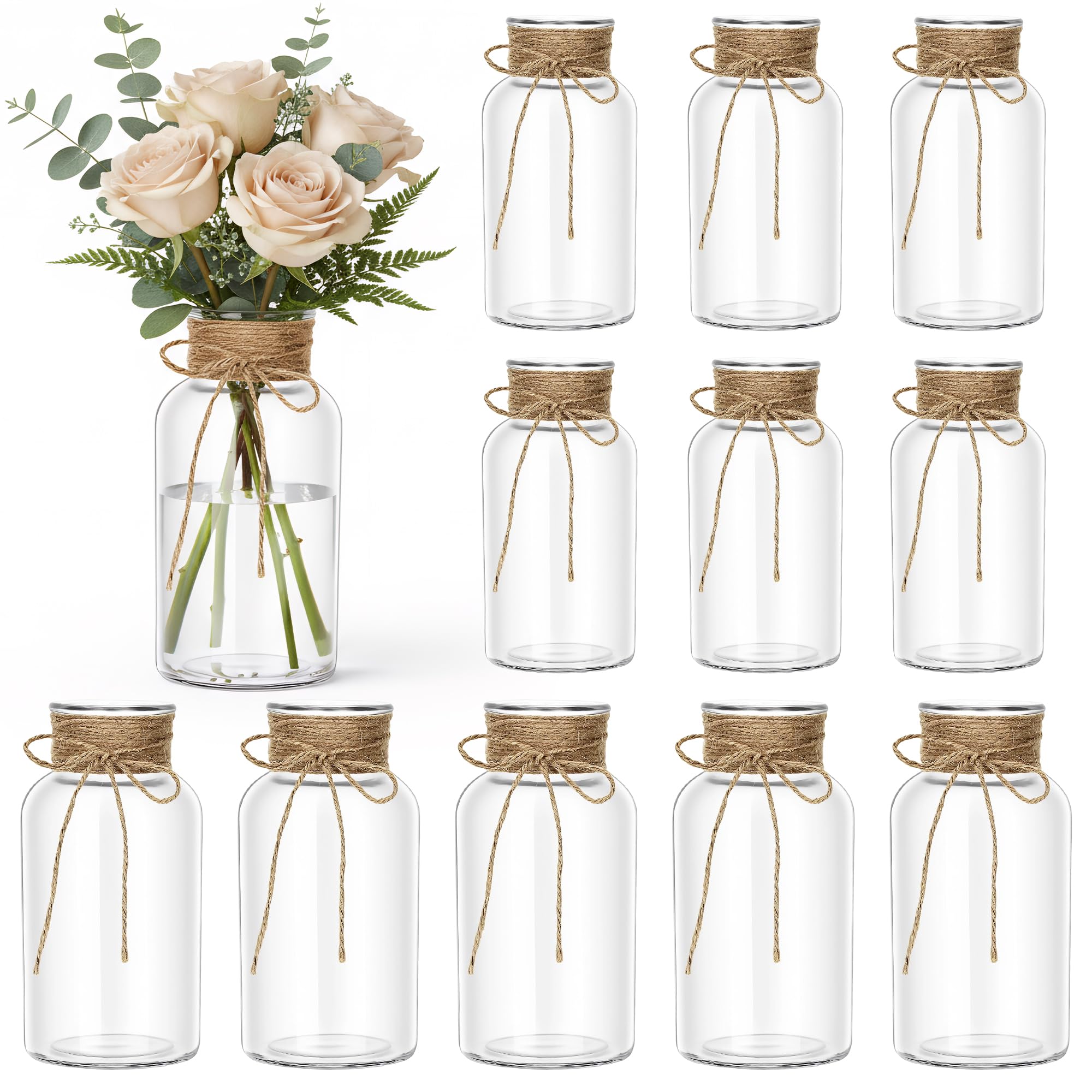 Photo 1 of **MISSING LIDS** JCPuff 12 Pack Mason Jars for Centerpiece, Transparent