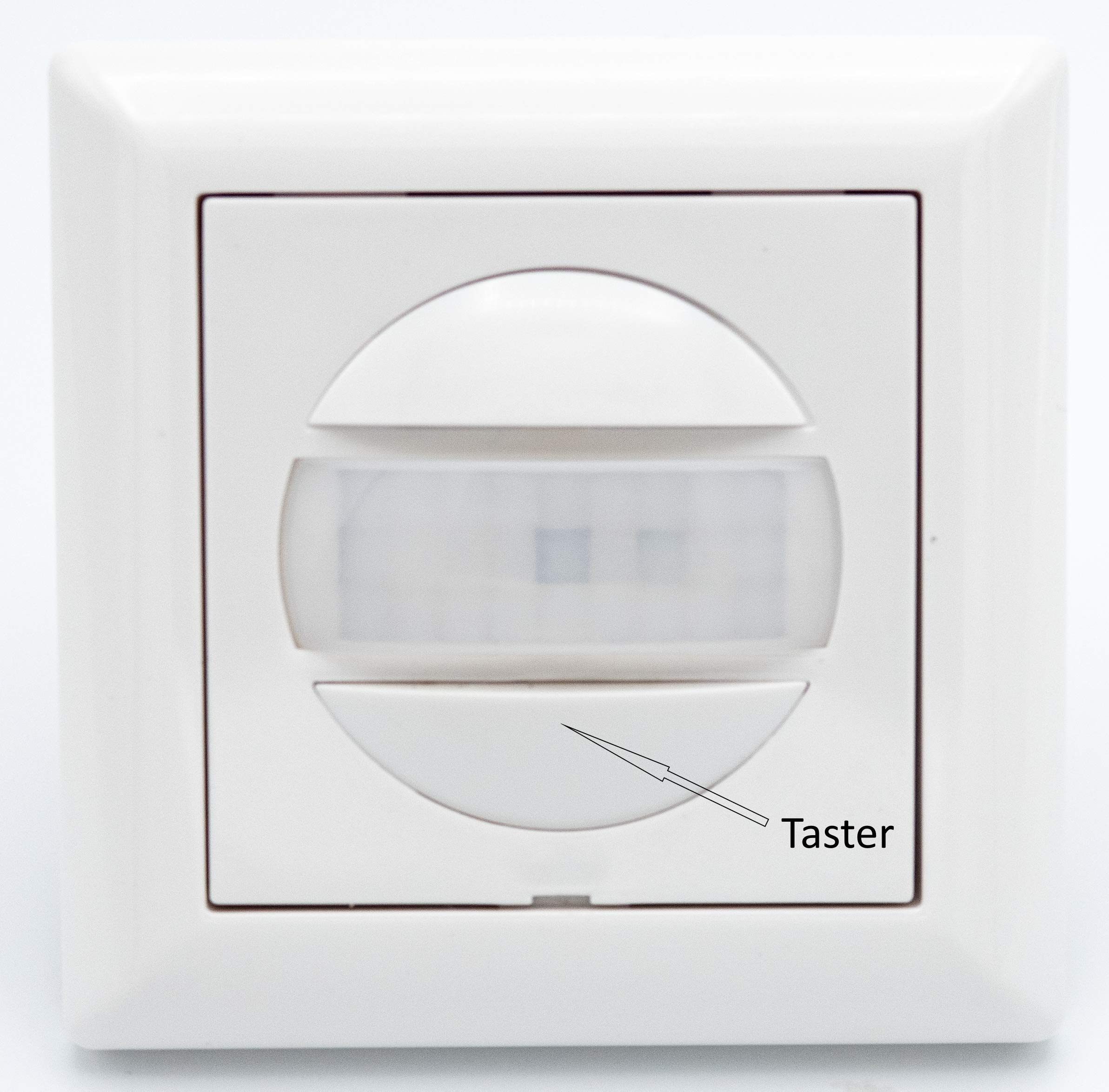 HUBER Motion 13 PIR Bewegungsmelder 170° für Innen I Unterputz Bewegungsmelder - Motion Sensor mit Taster, auch für Schalterserien [55x55mm], 2-Draht-Technik Thyristor Ausgang