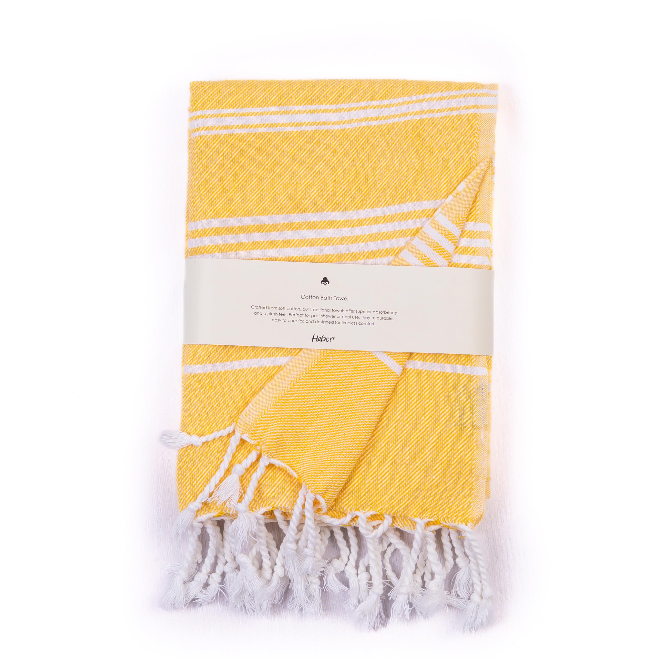 HABER - Premium Basic Large 100% Cotton Towel (152Cm X 76Cm) Soft, Absorbent and Comfortable Towels for Bath Large Size Quick Dry for Bath, Gym & Travel, Pack of 1pcs - Lemonade Fizz