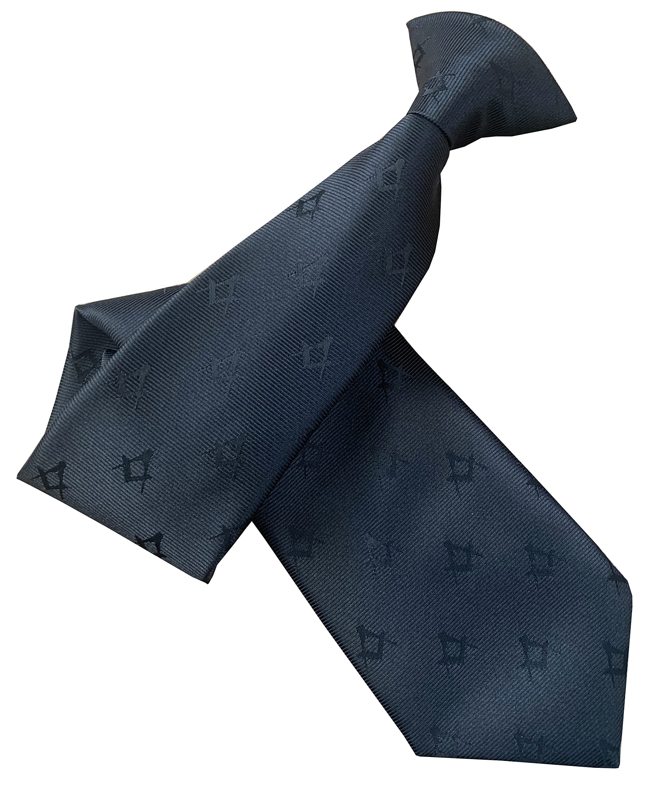 Great British Tie Club Men's Black Freemasons Masonic Clip On Tie