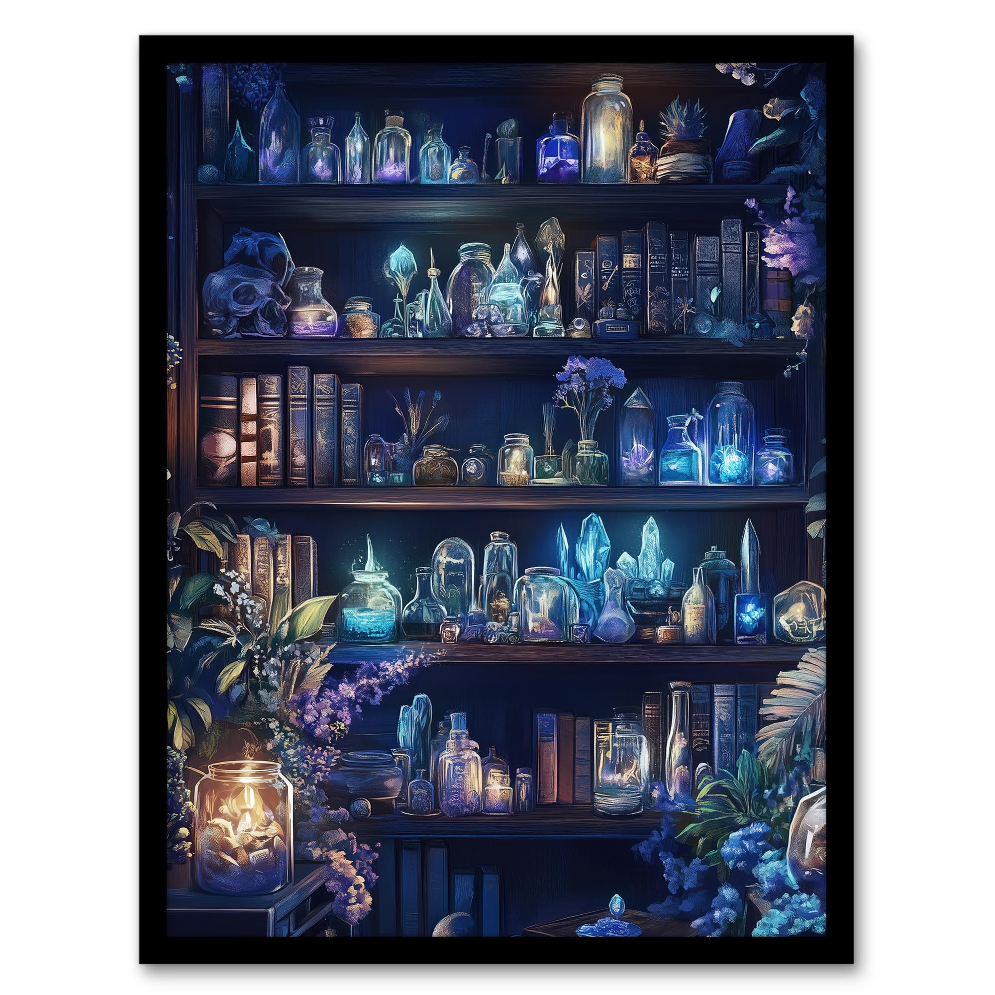 White Witch Cupboard Books Crystals Potions Wall Art Poster Print