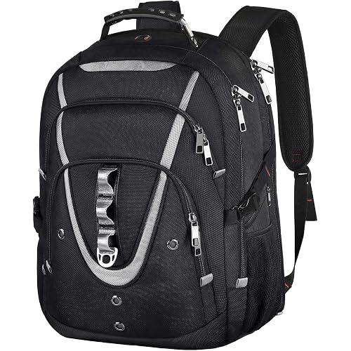 18.4 Laptop Backpack for Men, 55L-60L Extra Large Gaming Laptops Backpack, TSA Friendly Flight Approved RFID Anti-theft Pocket, Water Resistant Suiltable for Travel Business Work