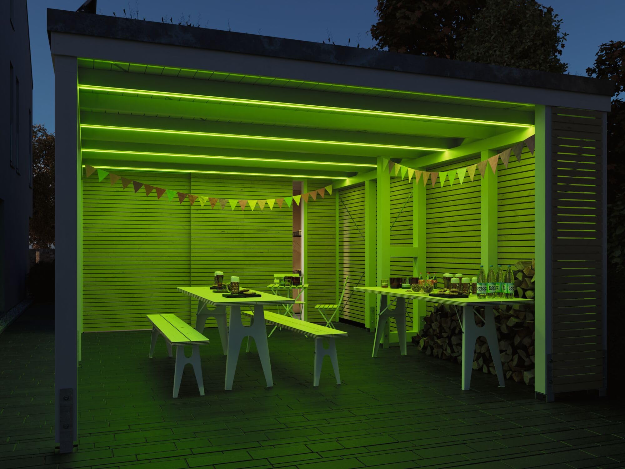 Paulmann 78890 LED Stripe SimpLED Outdoor 5m IP65 72LEDs/m RGB incl. 1x30 Watt dimmbar Lichtband Weiß Kunststoff