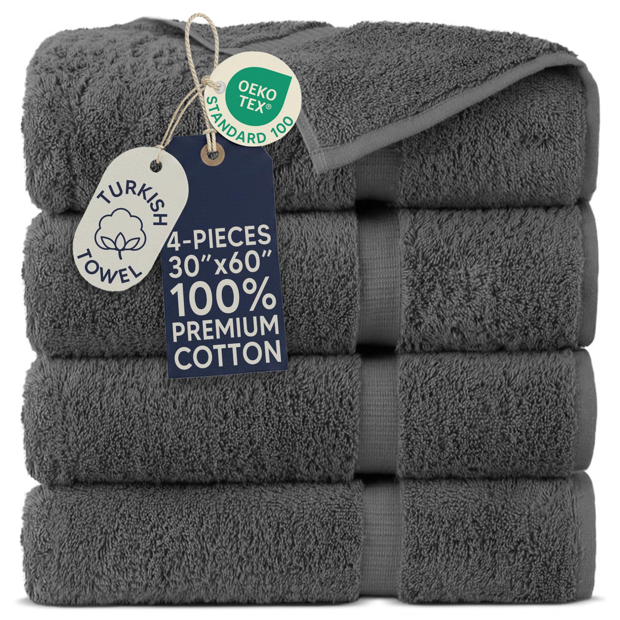 Towel Bazaar 4-Piece Extra Large Bath Towel Set