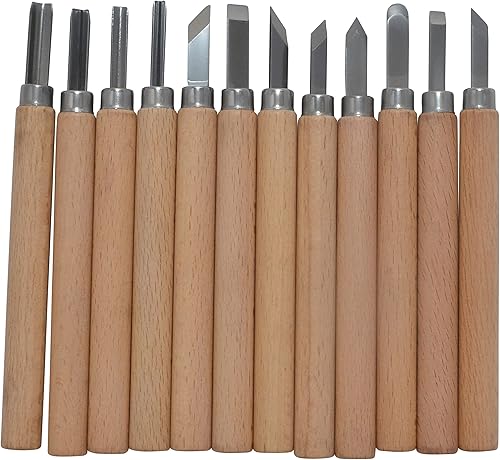 Miniatura 9 de Westcott CarboTitanium - Herramientas para tallar madera, tallado de jabón, impresión impresa, escultura de arcilla, juego de 6 piezas