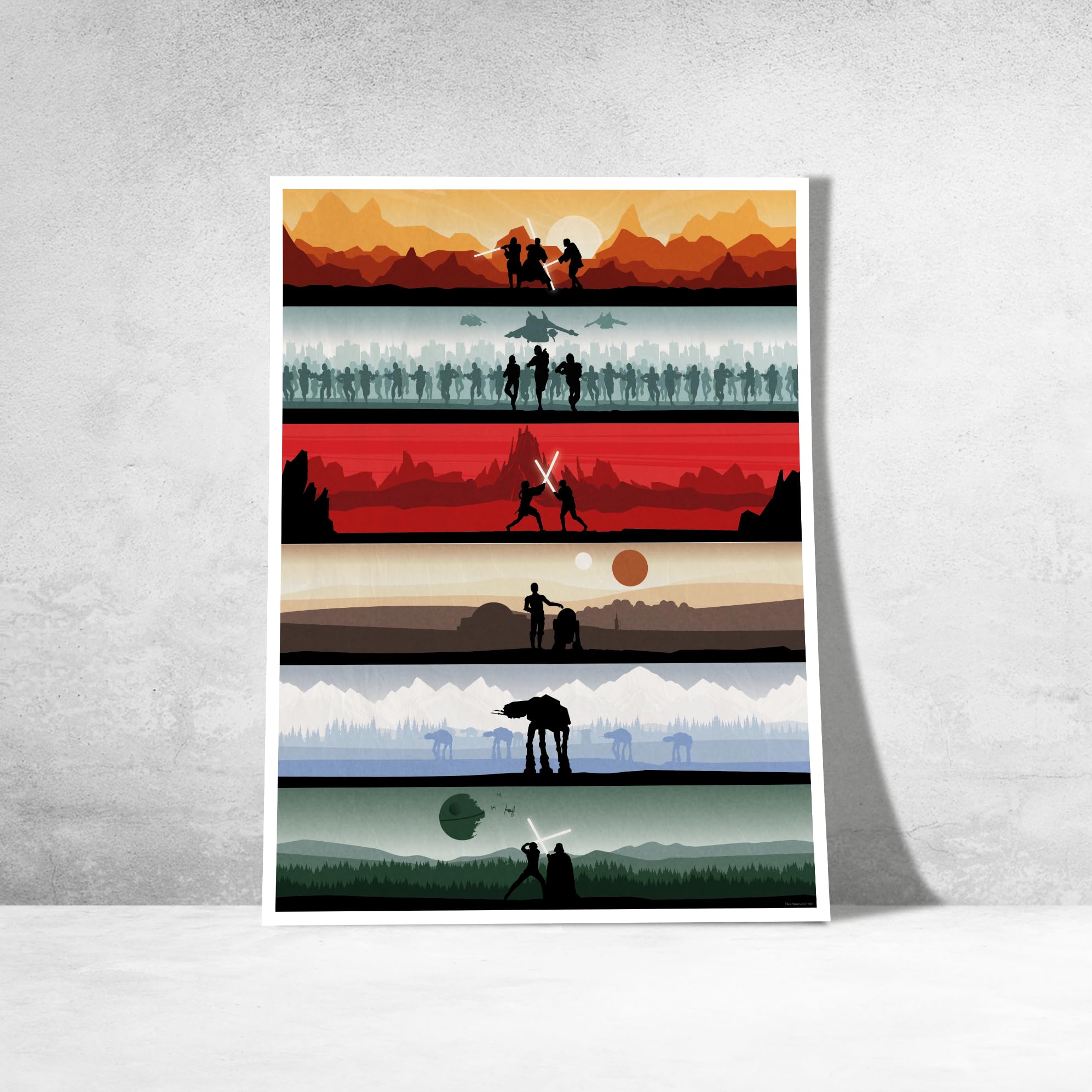 Affiche Star Wars intégrale d'art minimaliste sur papier mat - 4