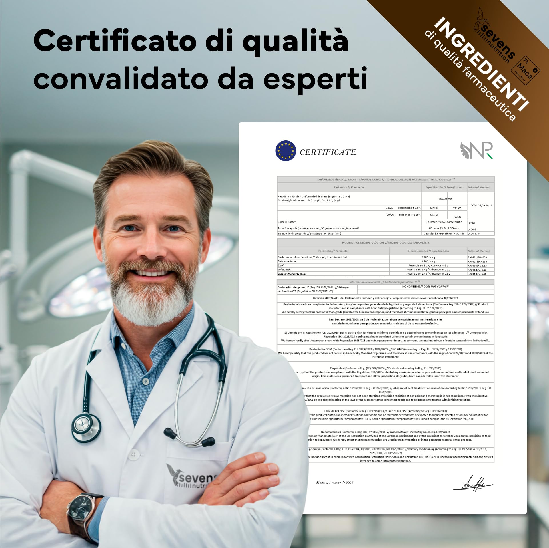 Maca Peruviana - 180 Capsule Vegane - Maca Nera Extra Forte 27 600 mg - Alto Dosaggio con L-Arginina, Zinco e Vitamine B6, B12 e C - Estratto Puro 20:1 - Aumenta l'Energia e la Vitalità - Sevens