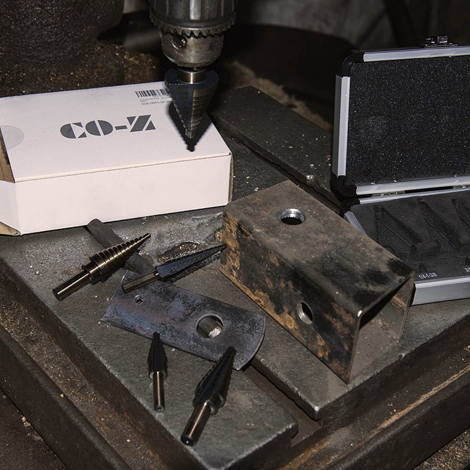 5 pezzi di grandi punte da trapano in cobalto con custodia HSS Step Titanium Core Drill Set di punte da trapano per fori multipli