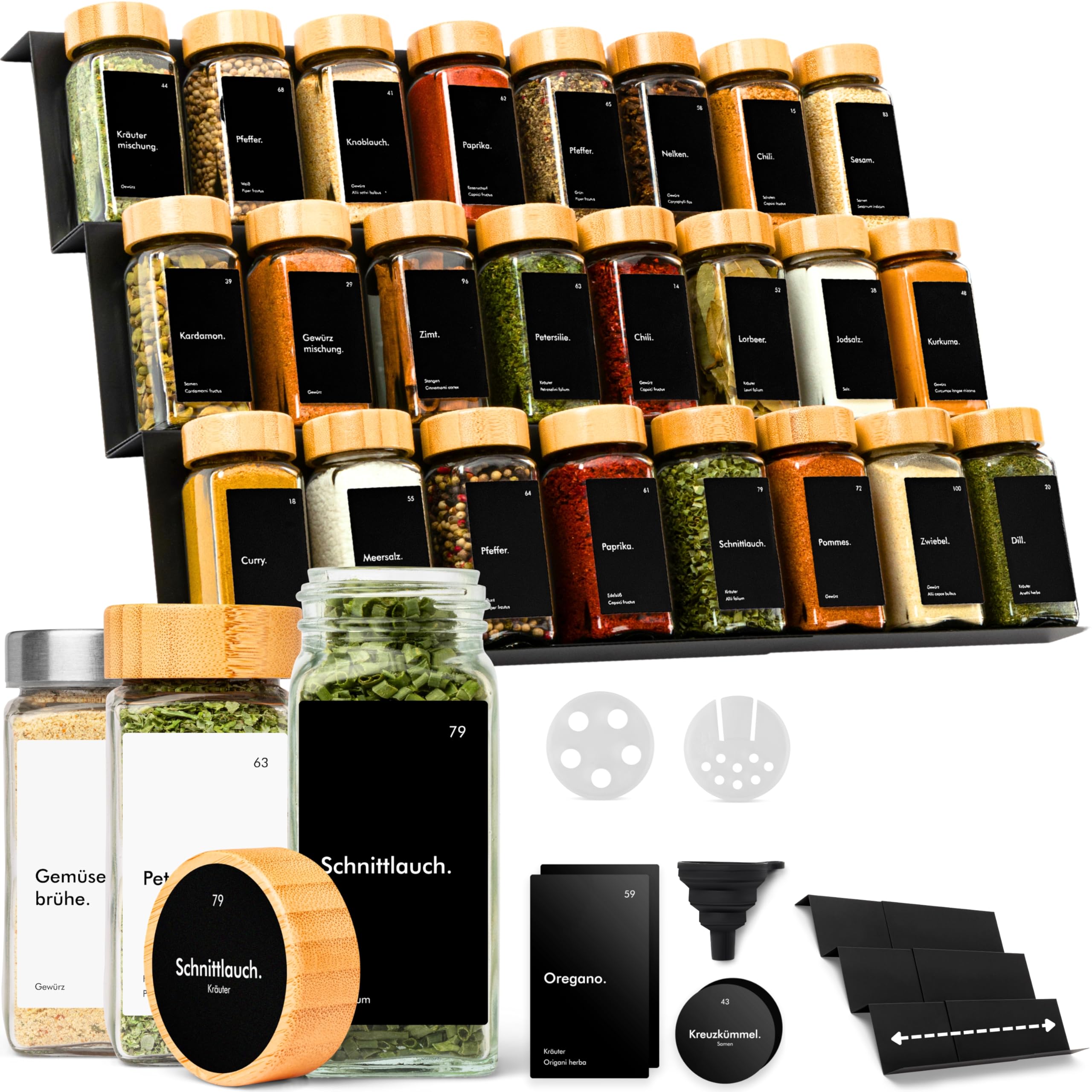 KIVY Gewürzgläser mit Gewürzregal