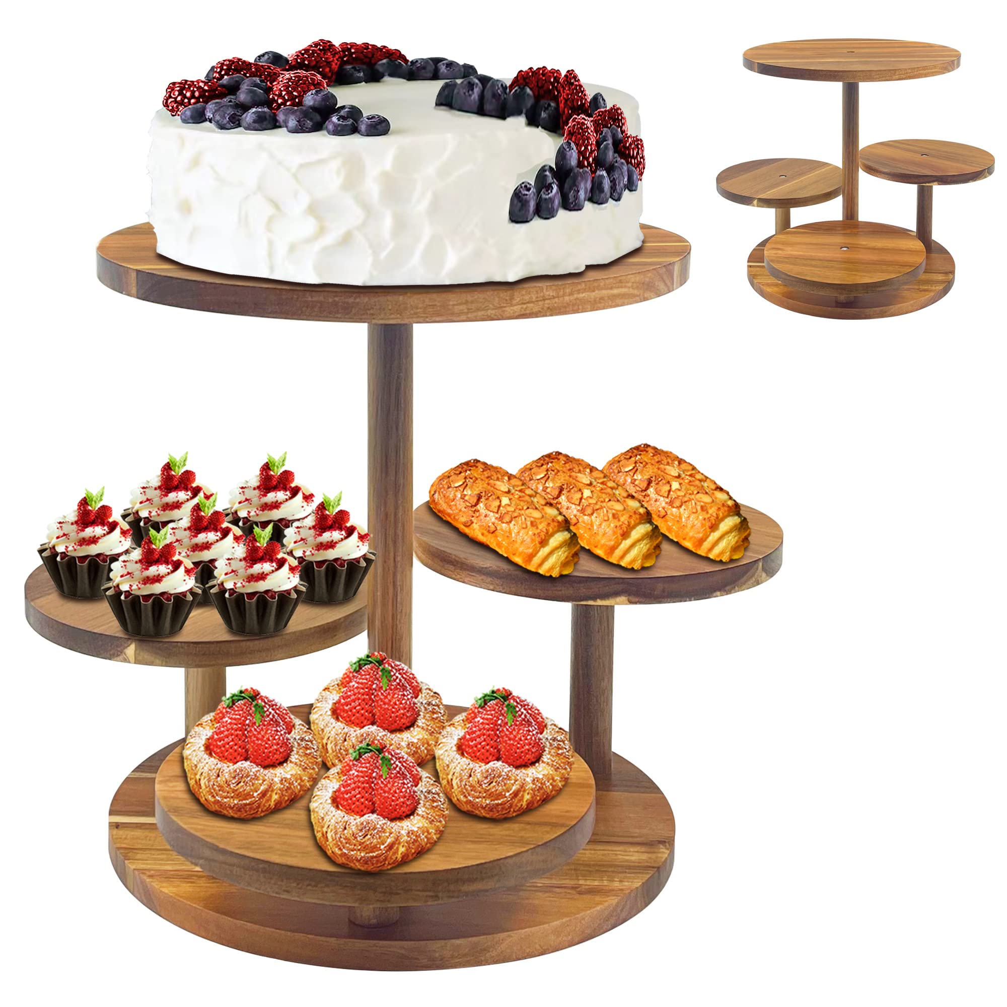 Montex Cupcake Tower Stand 4 Tier for 50 Cupcakes Woodden Serving Stand, Cake Display Stand Dessert Tower