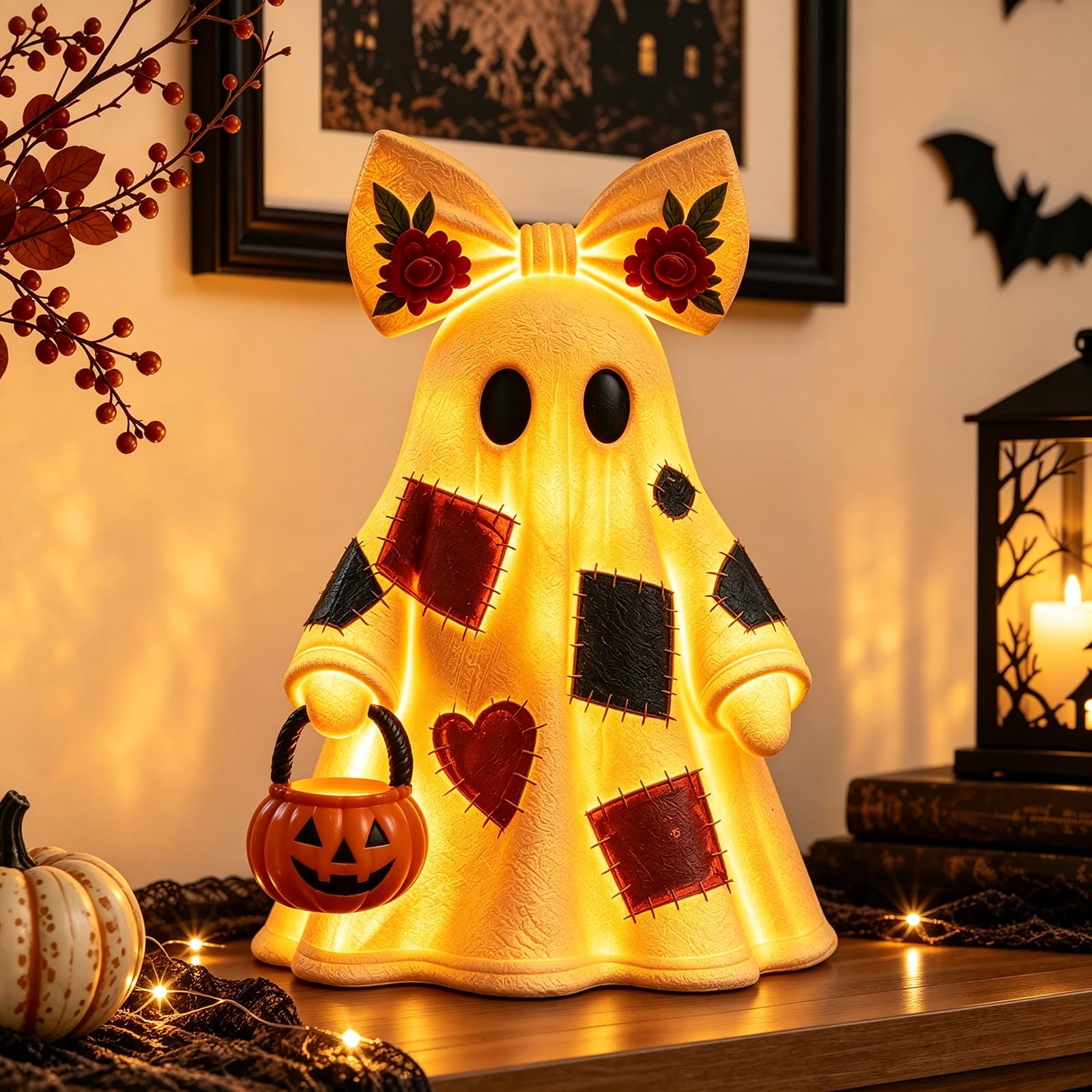 Oroalbb Halloween Lighted Patchwork Decor