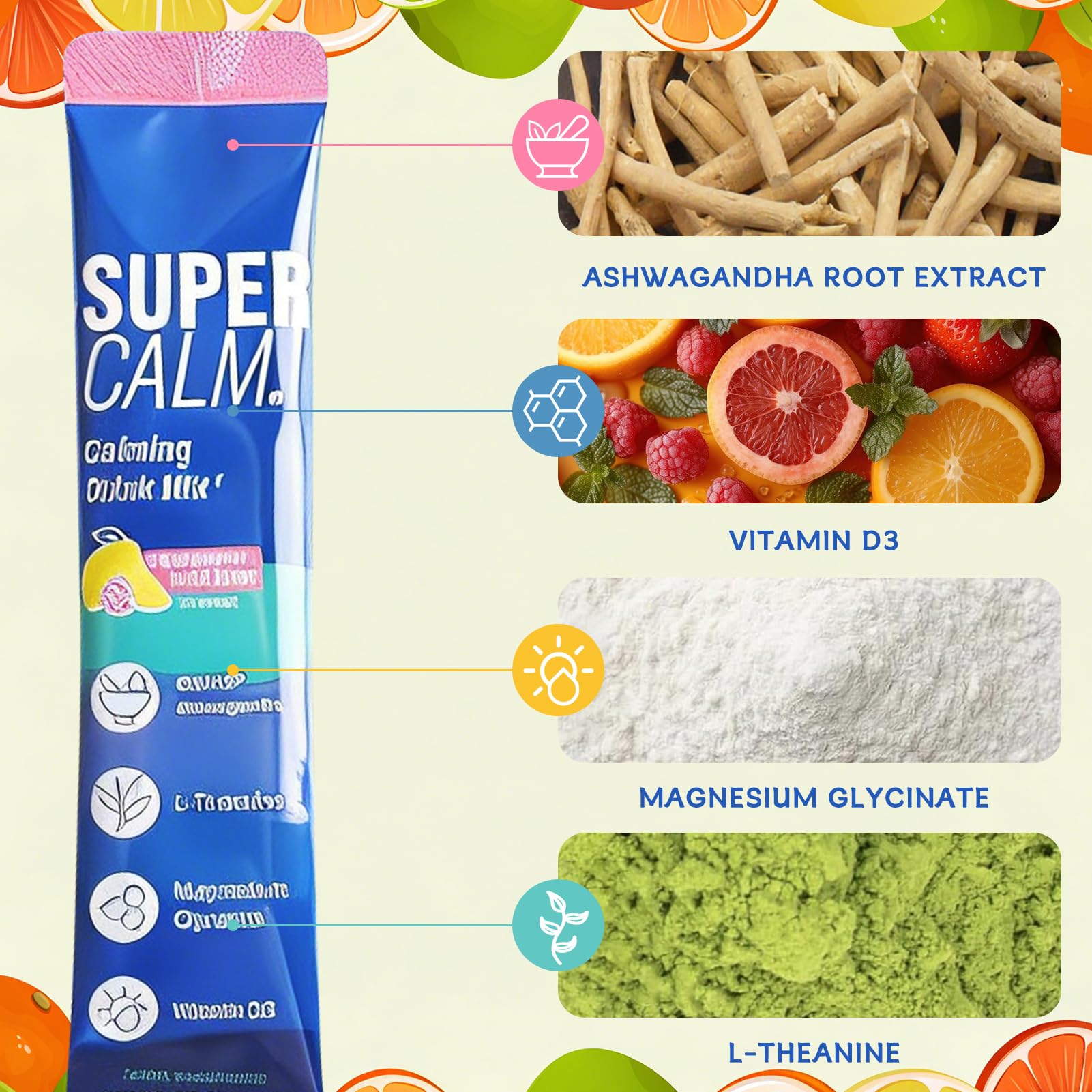 Totalmente Nuevo Super Cortisol, 20 unidades de Super Cortisol Drink, Polvo de cortisol Supercalm natural, aumentar la concentración, permanecer relajado y reducir el estrés de forma natura