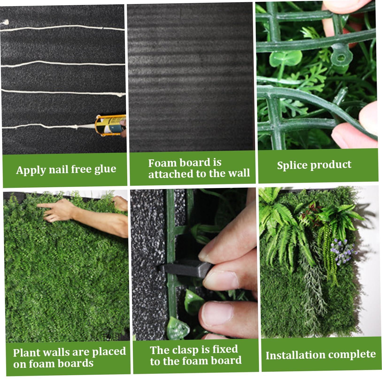 Kunstmatige haag | Buxuspanelen, kunstmatige heg 25,4 x 25,5 cm buxuspanelen achtergrond privacy heg gras muur groen plant voor binnen buiten tuin hek