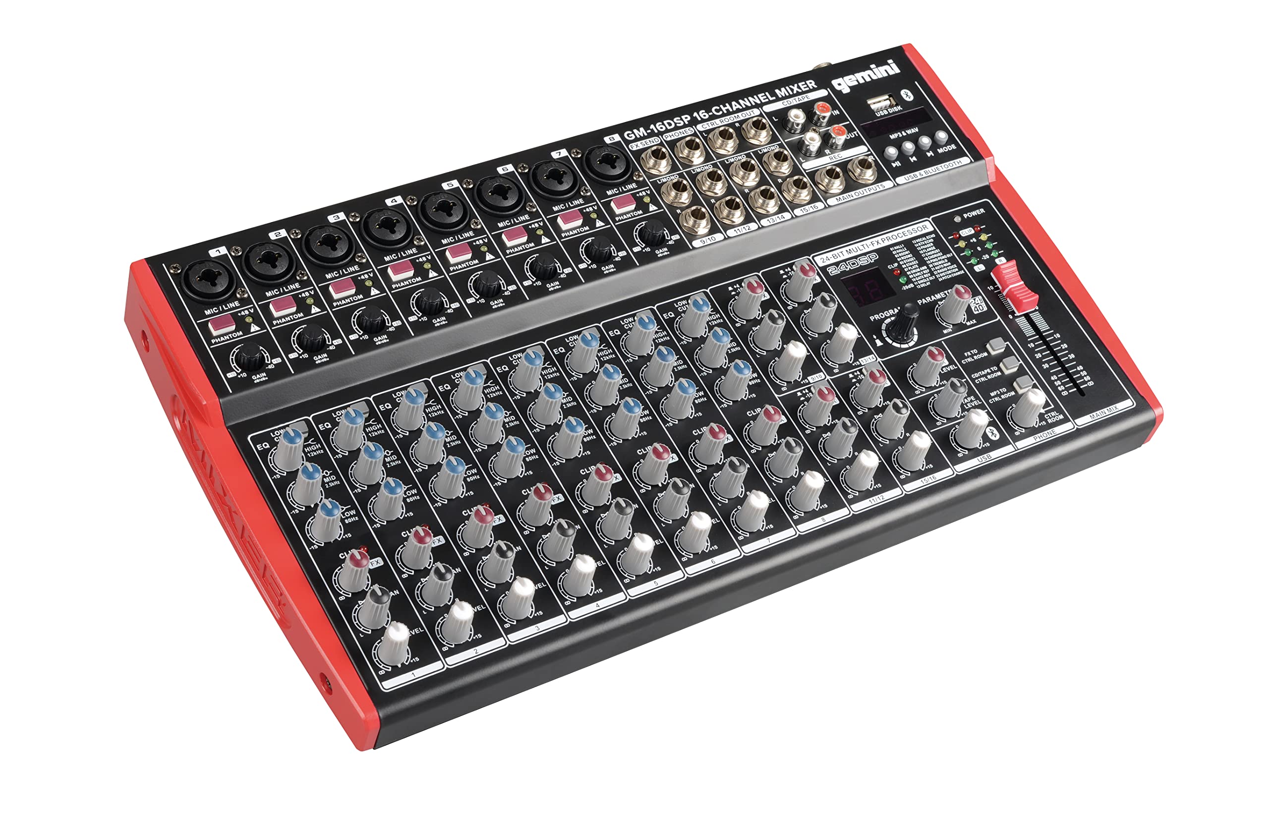 みんページ Amazon.com: Gemini GM-16DSP Compact 12 Channel Mixer w/Bluetooth